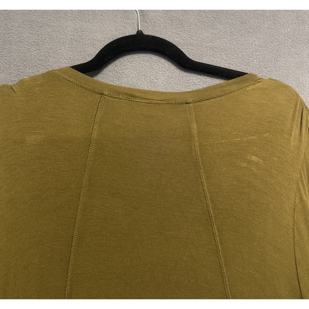 LOGO Lori Goldstein Tunic Top Size XL Olive Green Asymmetric Hem Lagenlook - Picture 5 of 6